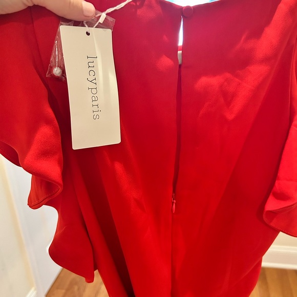 Red flirty ruffle dress - Picture 4 of 5